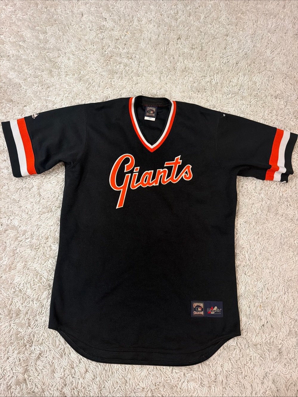 VTG San Francisco Giants Majestic Coopterstown Black Baseball Jersey Mens L